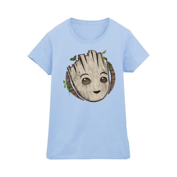 Marvel Womens/Ladies I Am Groot Wooden Head Cotton T-Shirt