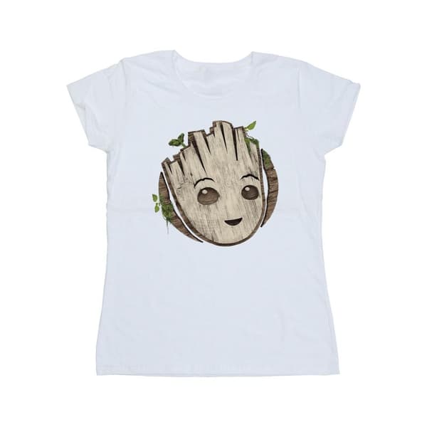 Marvel Womens/Ladies I Am Groot Wooden Head Cotton T-Shirt