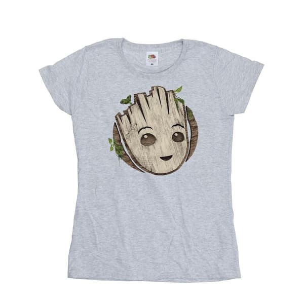 Marvel Womens/Ladies I Am Groot Wooden Head Cotton T-Shirt