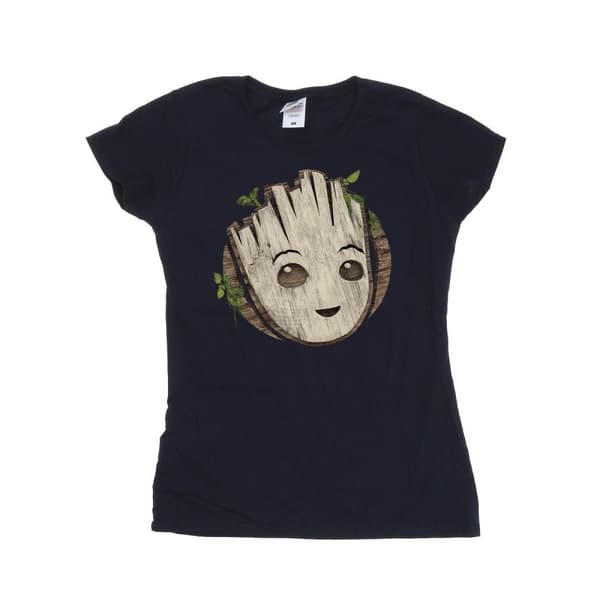 Marvel Womens/Ladies I Am Groot Wooden Head Cotton T-Shirt