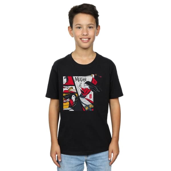 Disney T-shirt i serietidningsstil med Mulan-filmen för pojkar