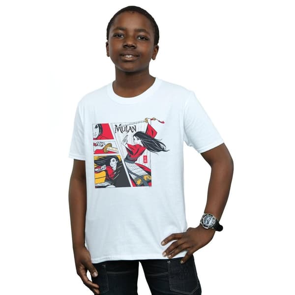 Disney T-shirt i serietidningsstil med Mulan-filmen för pojkar