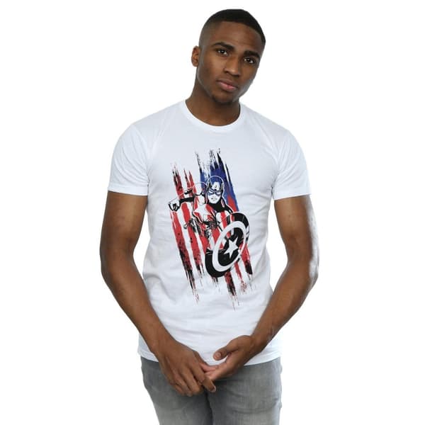 Marvel Mens Avengers Captain America Streaks T-Shirt