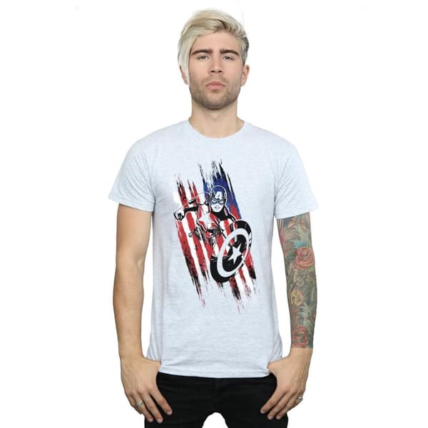 Marvel Mens Avengers Captain America Streaks T-shirt