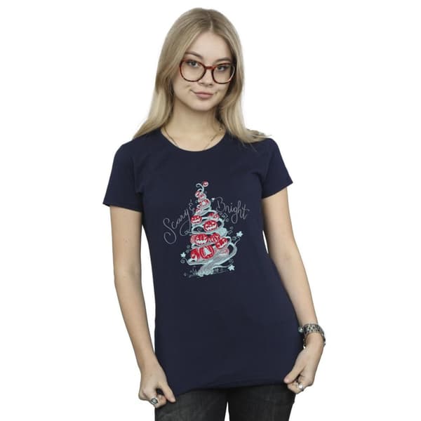 Disney Womens/Ladies The Nightmare Before Christmas Scary & Bright Cotton T-Shirt