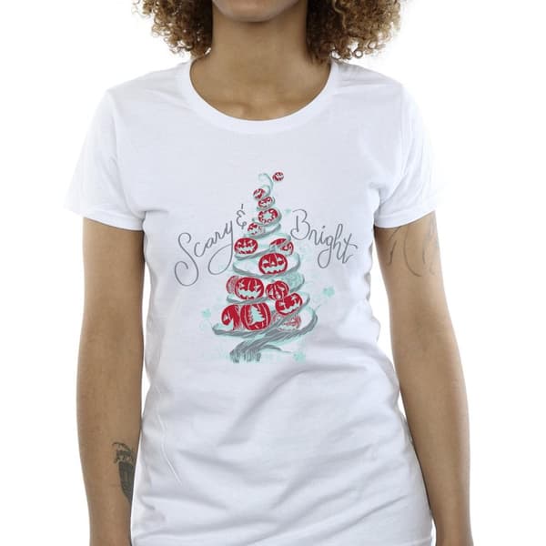 Disney Womens/Ladies The Nightmare Before Christmas Scary & Bright Cotton T-Shirt