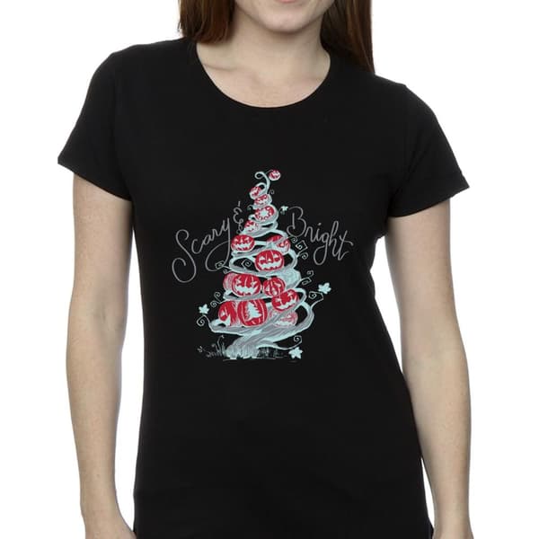 Disney Womens/Ladies The Nightmare Before Christmas Scary & Bright Cotton T-Shirt