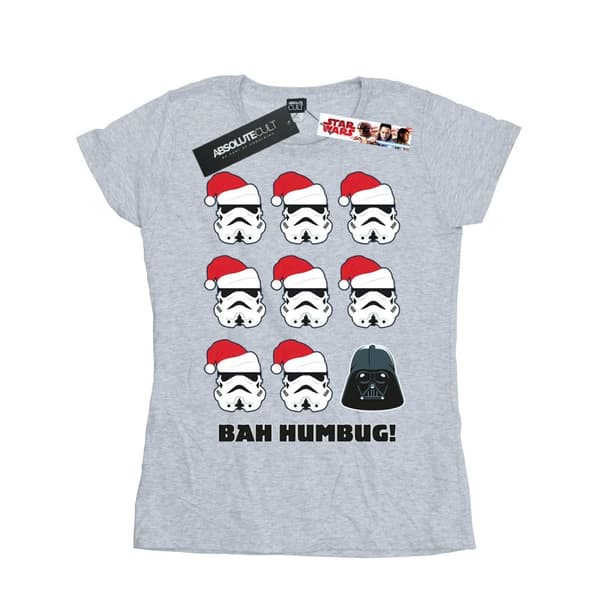 Star Wars T-shirt i bomull för kvinnor/damer - Christmas Humbug Sports Grey XXL