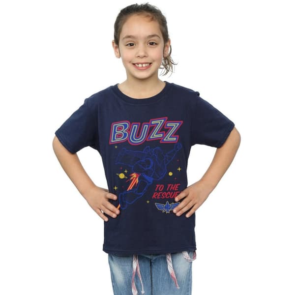 Disney T-shirt i bomull för flickor Toy Story 4 Buzz To The Rescue