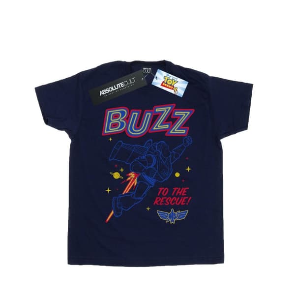 Disney T-shirt i bomull för flickor Toy Story 4 Buzz To The Rescue Navy Blue 12-13 Years