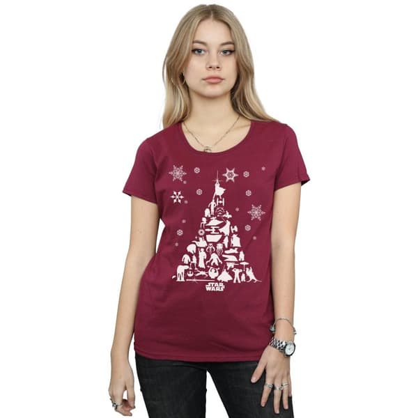 Star Wars T-shirt i bomull med julgran för kvinnor/damer