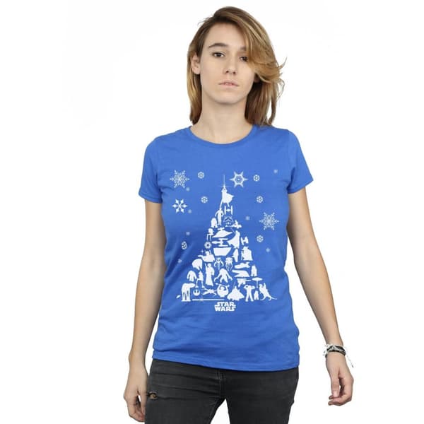 Star Wars T-shirt i bomull med julgran för kvinnor/damer