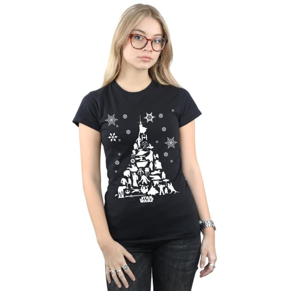 Star Wars T-shirt i bomull med julgran för kvinnor/damer