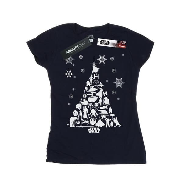 Star Wars T-shirt i bomull med julgran för kvinnor/damer