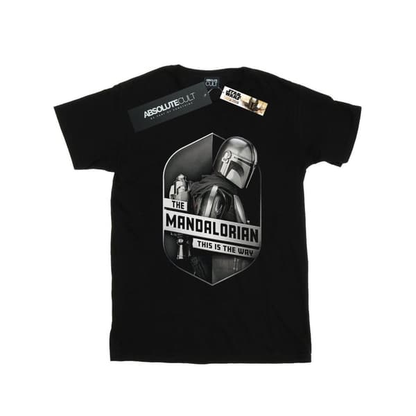 Star Wars Pojkar The Mandalorian This Way Mando Shield T-shirt Black 3-4 Years