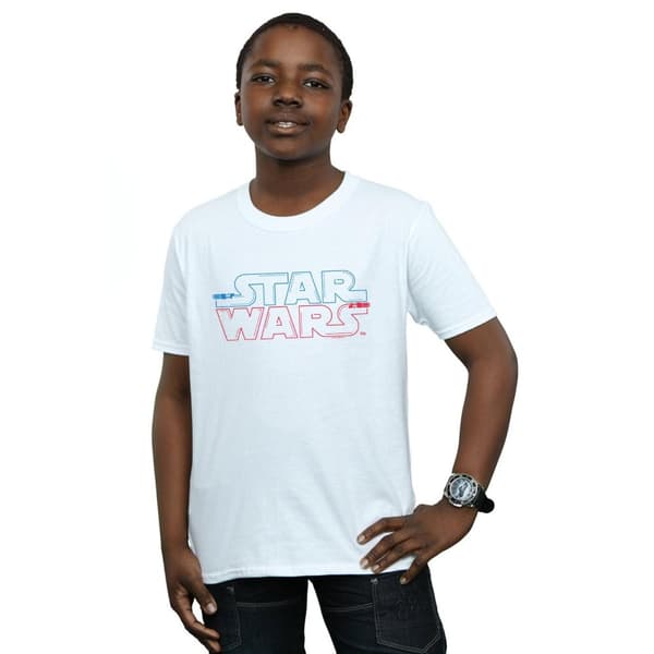 Star Wars T-shirt med ljussabel-logotyp för pojkar