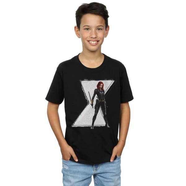 Marvel Pojkar - Black Widow Movie Natasha T-shirt med logotyp