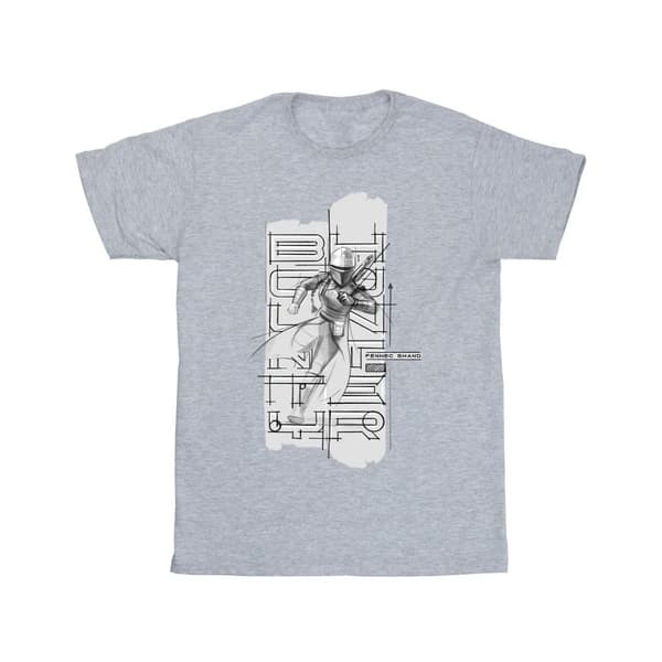 Star Wars Girls The Book Of Boba Fett Fennec Illustration Cotton T-Shirt