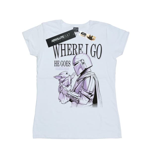 Star Wars The Mandalorian Where I Go - bomulls-T-shirt för damer/kvinnor