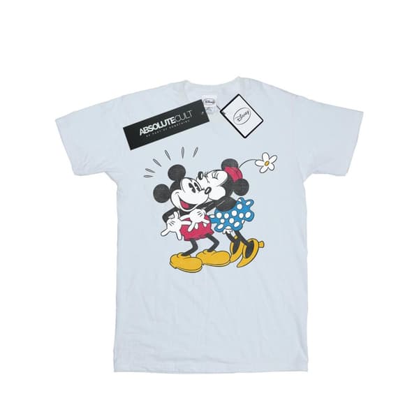 Disney Mens Mickey Mouse Mickey And Minnie Kiss T-shirt