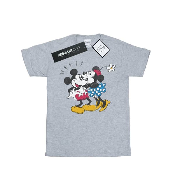 Disney Mens Mickey Mouse Mickey And Minnie Kiss T-shirt