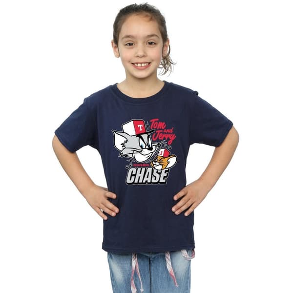 Tom And Jerry T-shirt i bomull för flickor - Cat & Mouse Chase