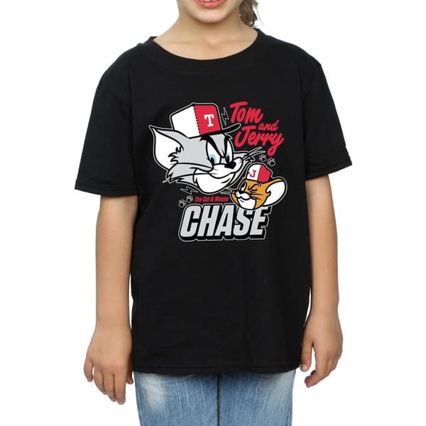 Tom And Jerry T-shirt i bomull för flickor - Cat & Mouse Chase