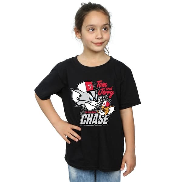Tom And Jerry T-shirt i bomull för flickor - Cat & Mouse Chase