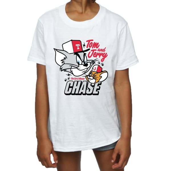 Tom And Jerry T-shirt i bomull för flickor - Cat & Mouse Chase