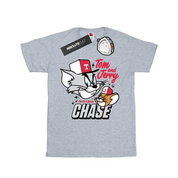 Tom And Jerry T-shirt i bomull för flickor - Cat & Mouse Chase