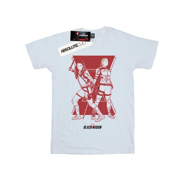 Marvel T-shirt i bomull med silhuett av systrar i filmen Black Widow för flickor