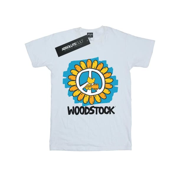 Woodstock Mens Flower Peace T-Shirt White L
