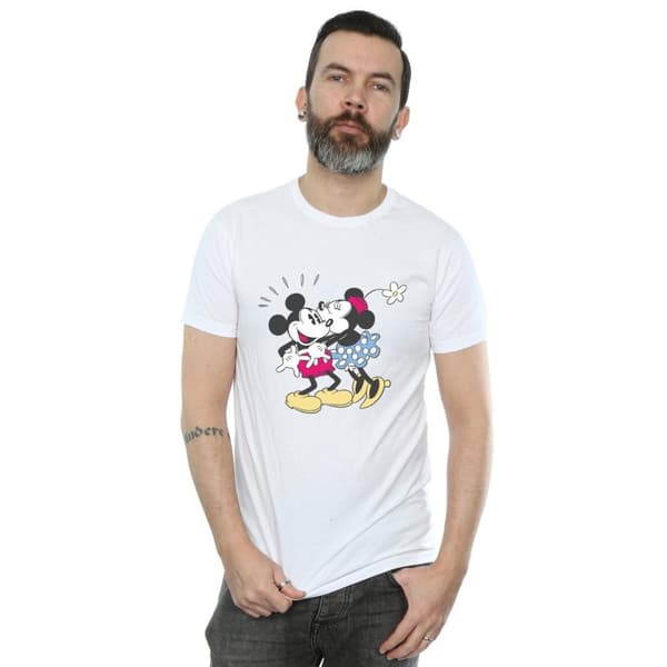 Disney Mens Mickey And Minnie Mouse Kiss T-Shirt