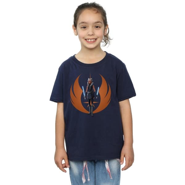 Star Wars Clone Wars Ahsoka Rebel Pose T-shirt i bomull för flickor