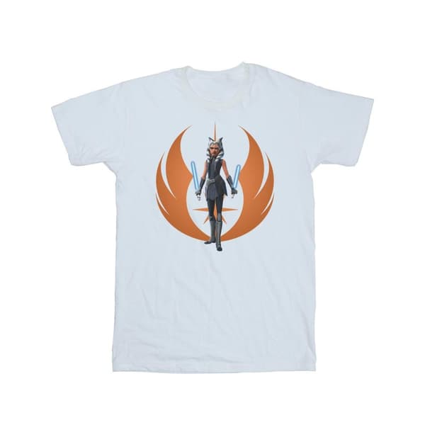 Star Wars Clone Wars Ahsoka Rebel Pose T-shirt i bomull för flickor White 9-11 Years