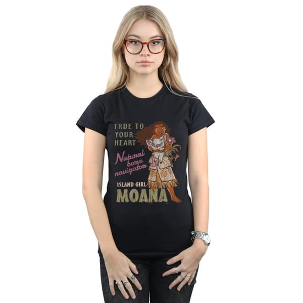 Disney Womens/Ladies Moana Natural Born Navigator Cotton T-Shirt