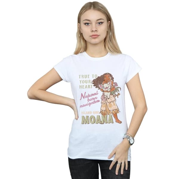 Disney Womens/Ladies Moana Natural Born Navigator Cotton T-Shirt