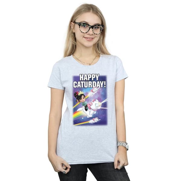 Disney Dam/kvinnor Wreck It Ralph Happy Caturday - T-shirt i bomull