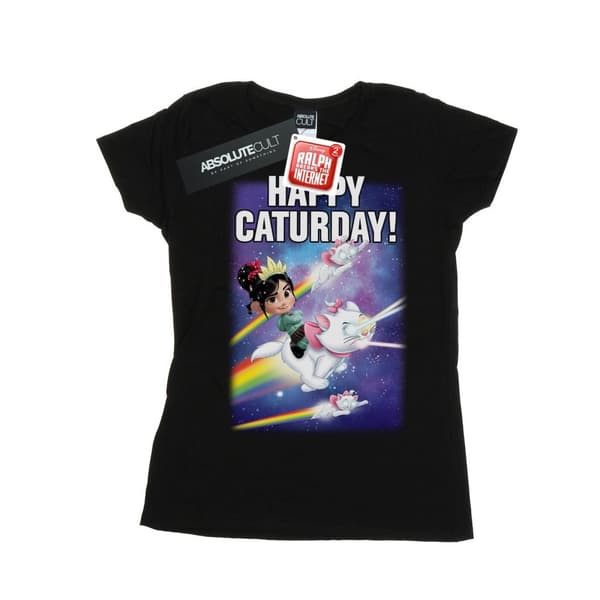 Disney Dam/kvinnor Wreck It Ralph Happy Caturday - T-shirt i bomull