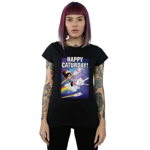 Disney Dam/kvinnor Wreck It Ralph Happy Caturday - T-shirt i bomull