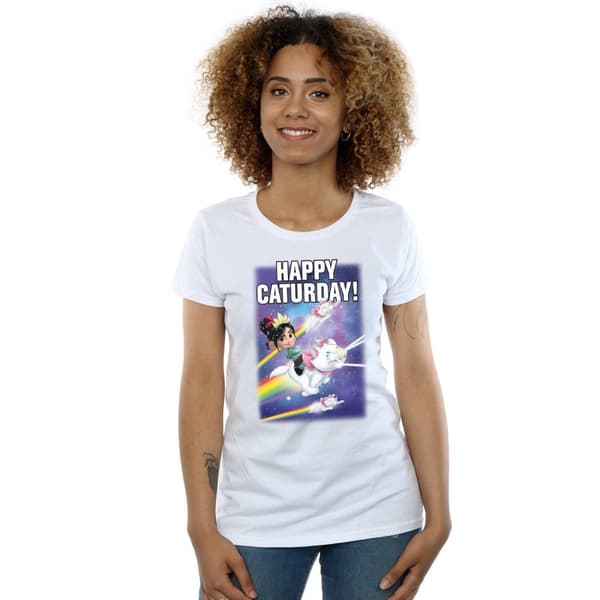 Disney Dam/kvinnor Wreck It Ralph Happy Caturday - T-shirt i bomull