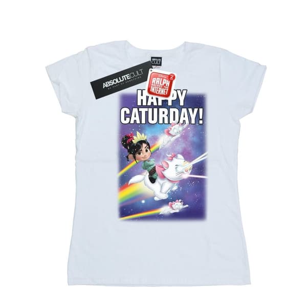 Disney Dam/kvinnor Wreck It Ralph Happy Caturday - T-shirt i bomull