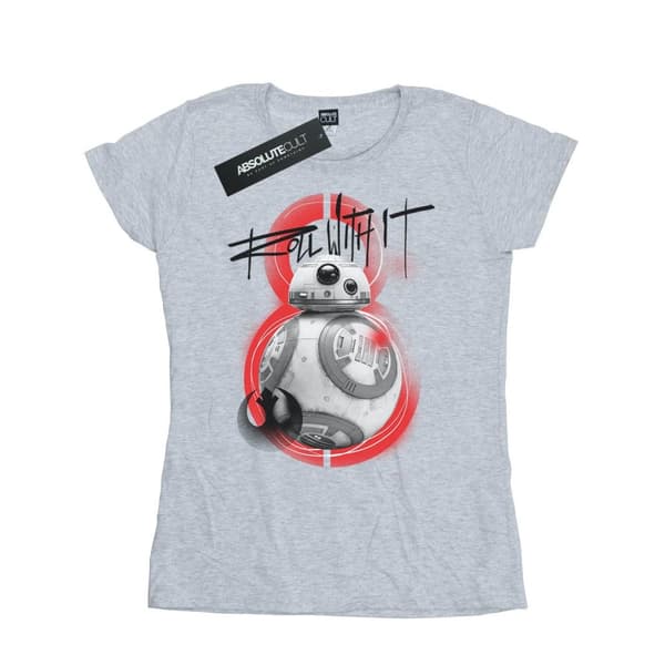 Star Wars Womens/Ladies The Last Jedi BB-8 Roll With It Cotton T-Shirt