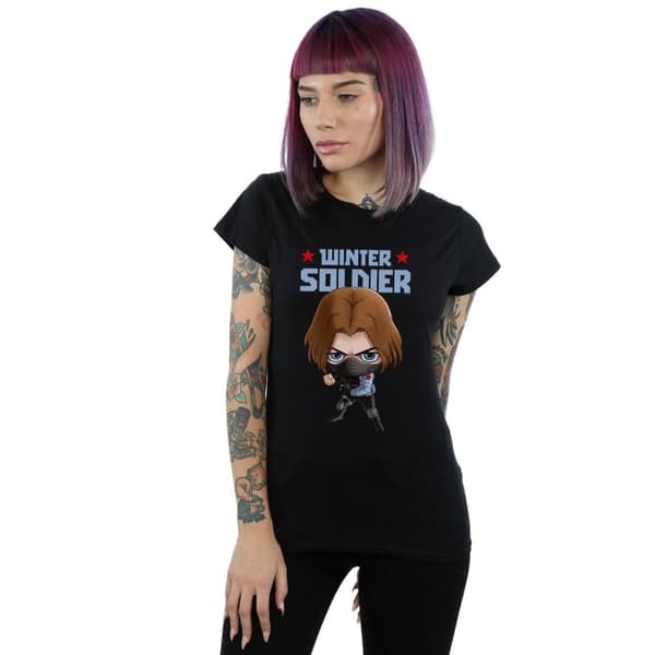 Marvel Vintersoldaten Bucky Toon - bomulls-T-shirt för damer/kvinnor