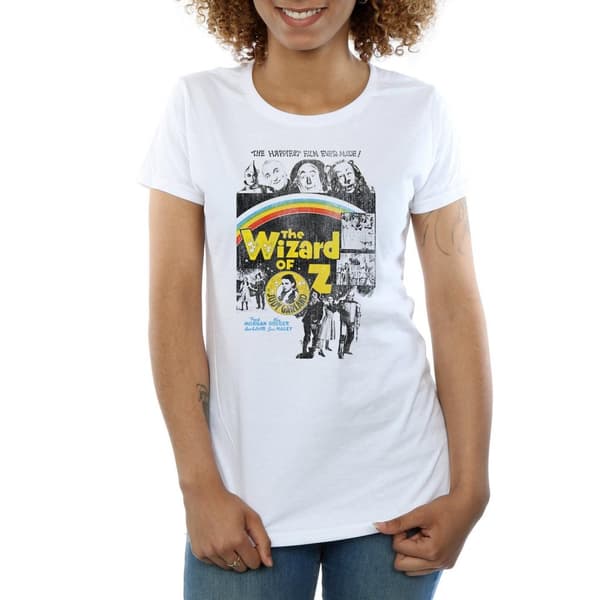The Wizard Of Oz Womens/Ladies Distressed Movie Poster Cotton T-Shirt