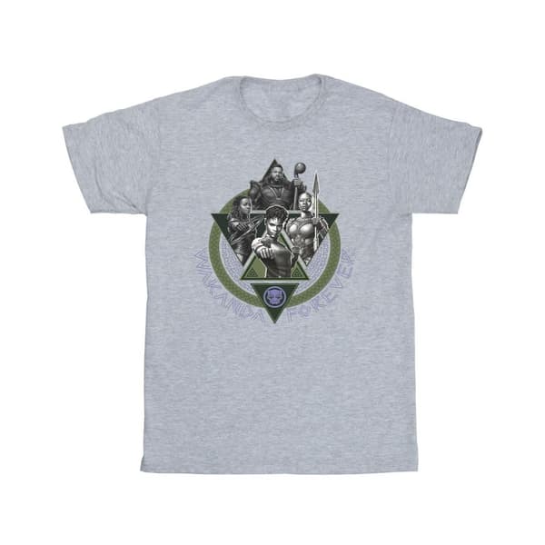 Marvel Mens Black Panther Wakanda Forever Group Ring Pose T-Shirt