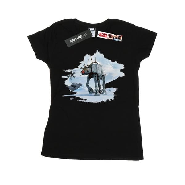 Star Wars T-shirt i bomull med AT-AT-renar och julmotiv för kvinnor/damer