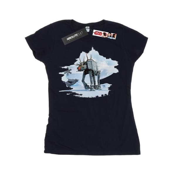 Star Wars T-shirt i bomull med AT-AT-renar och julmotiv för kvinnor/damer