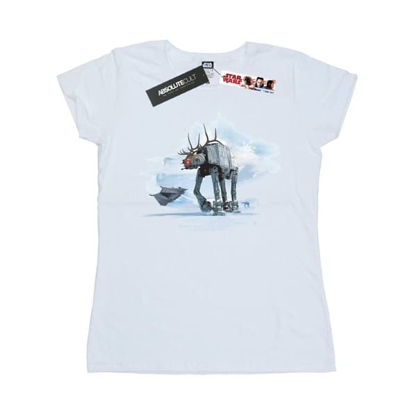 Star Wars T-shirt i bomull med AT-AT-renar och julmotiv för kvinnor/damer