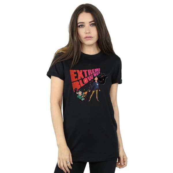 Disney Womens/Ladies Wreck It Ralph Pocahontas And Vanellope Cotton Boyfriend T-Shirt